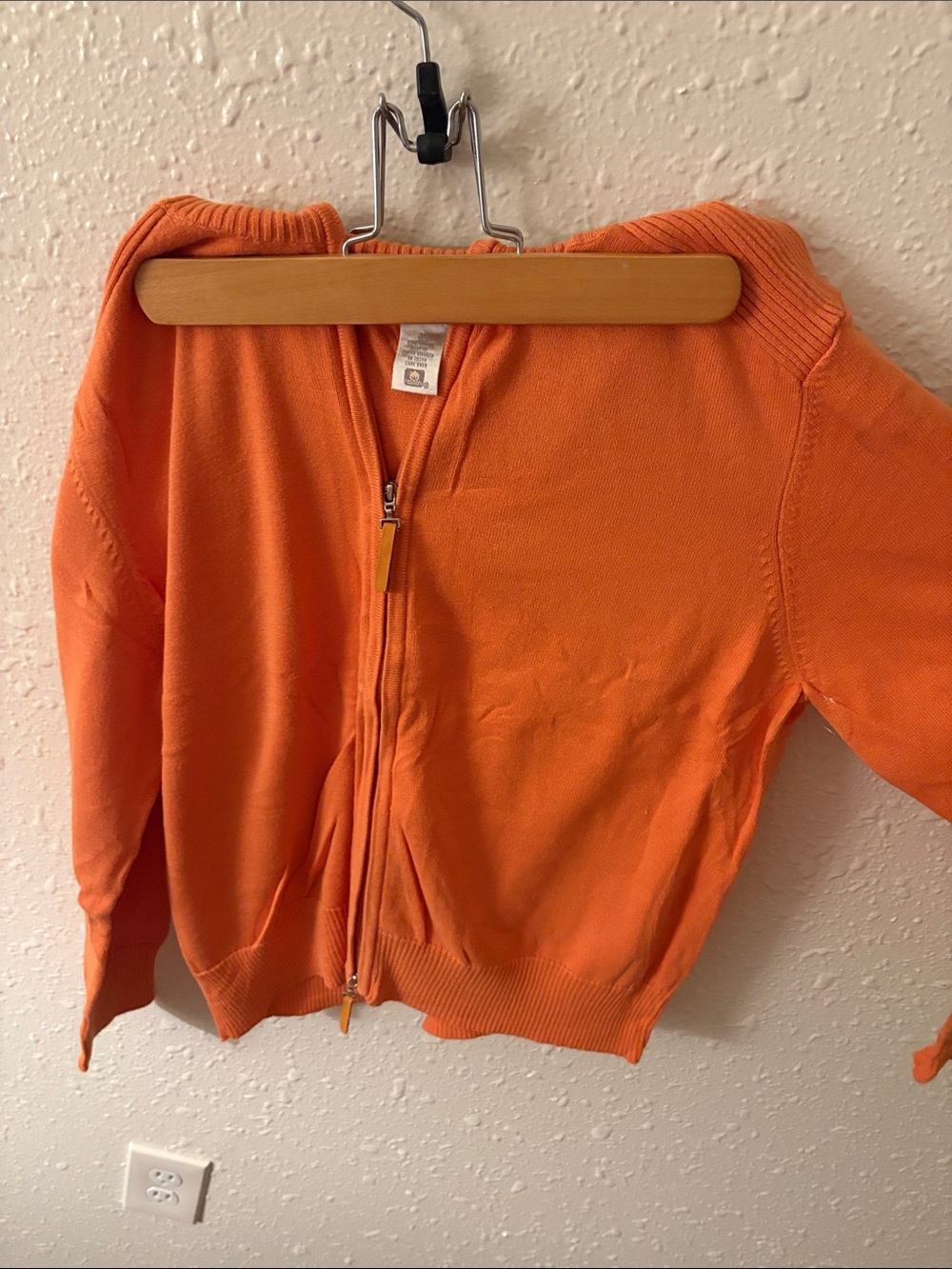 Studio Works Orange Zip-Front Knit Cardigan